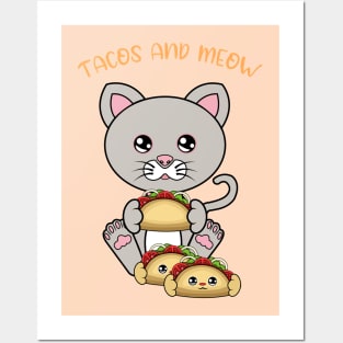 All I Need is tacos and cats, tacos and cats Posters and Art